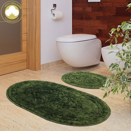 Mijölnir Juego de alfombrillas de baño de algodón, Verde